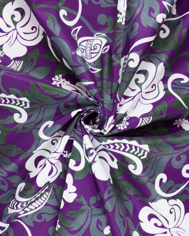 Polynesian fabric ANAE Purple - Tissushop